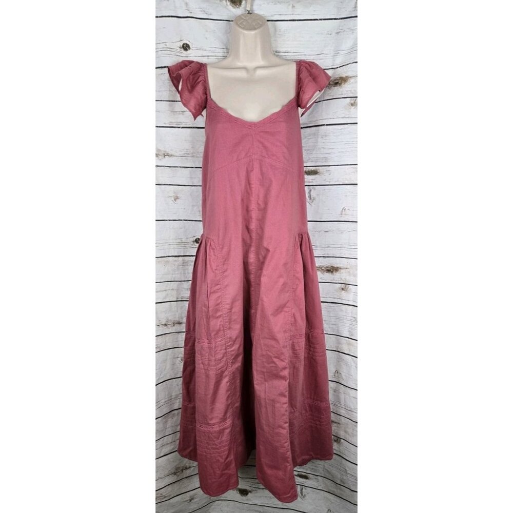 Treasure & Bond Rose Pink Puff Sleeve Midi Dress